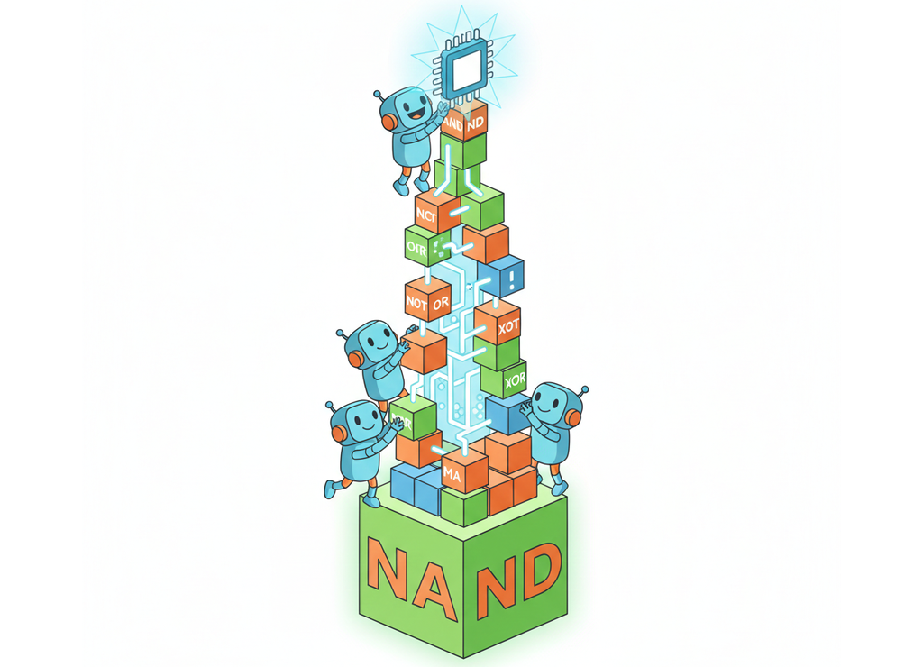 Из одного вентиля NAND строится вся башня процессора — иллюстрация функциональной полноты