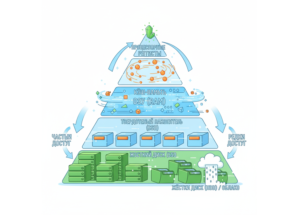Пирамида памяти: баланс между скоростью, объёмом и стоимостью