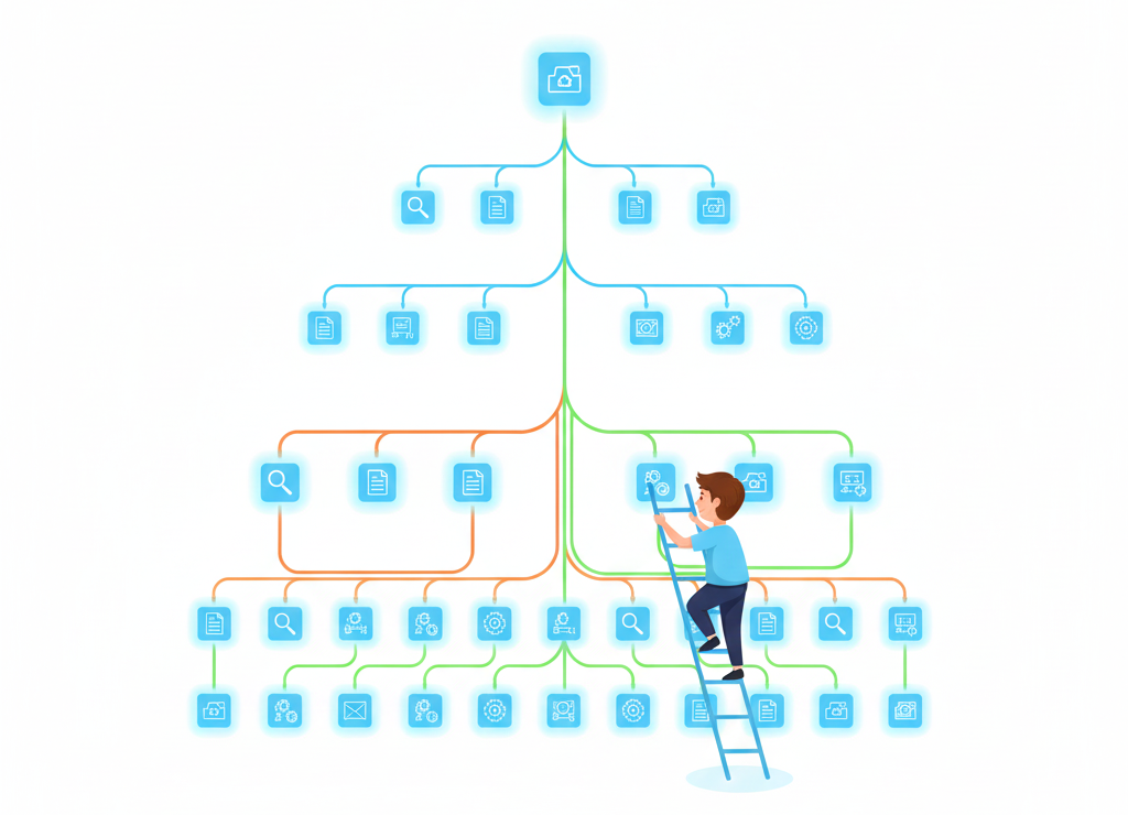 Иерархическая модель: всё начинается с корня, и у каждого своё место