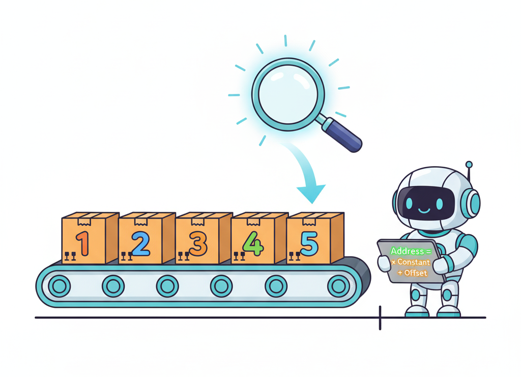 Обработка массива: последовательный доступ к элементам через индексацию