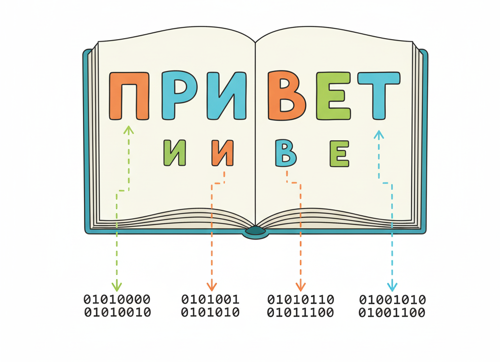 Каждая буква в компьютере — это последовательность нулей и единиц