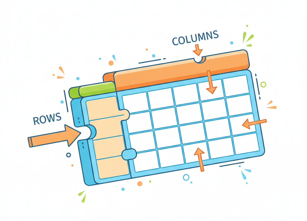 Таблица — это столбцы, строки и ячейки