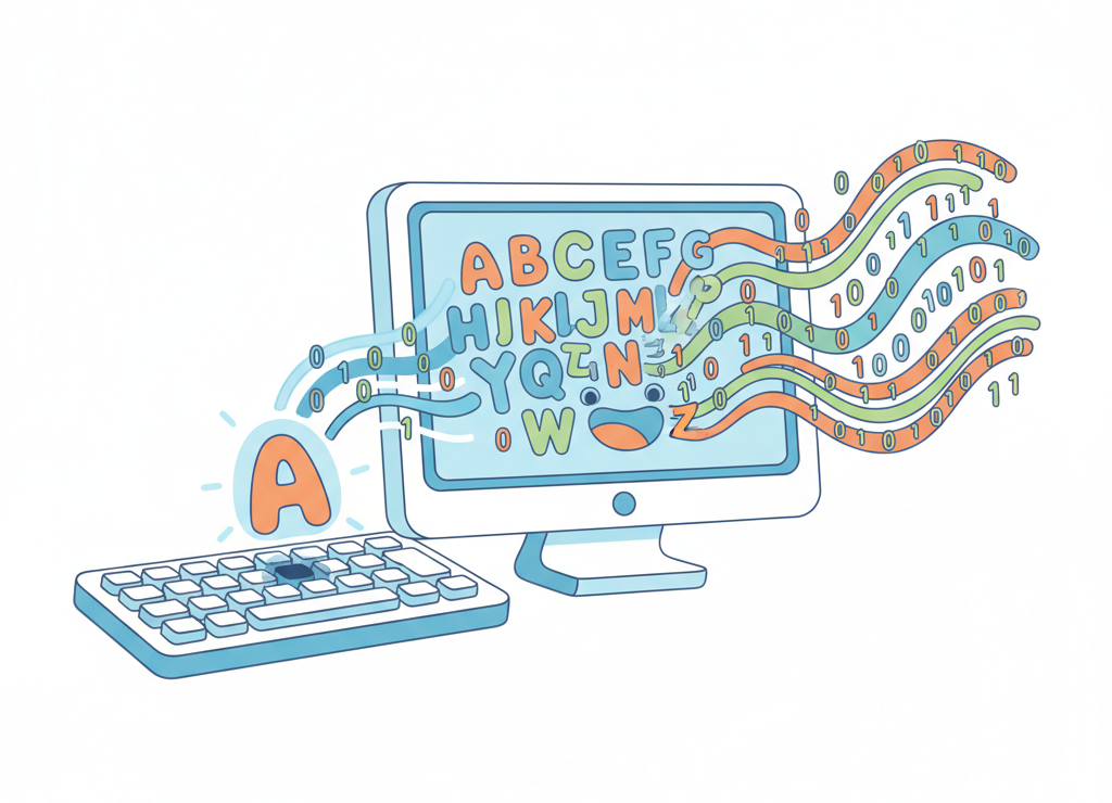 Каждый символ — это секретный код из нулей и единиц