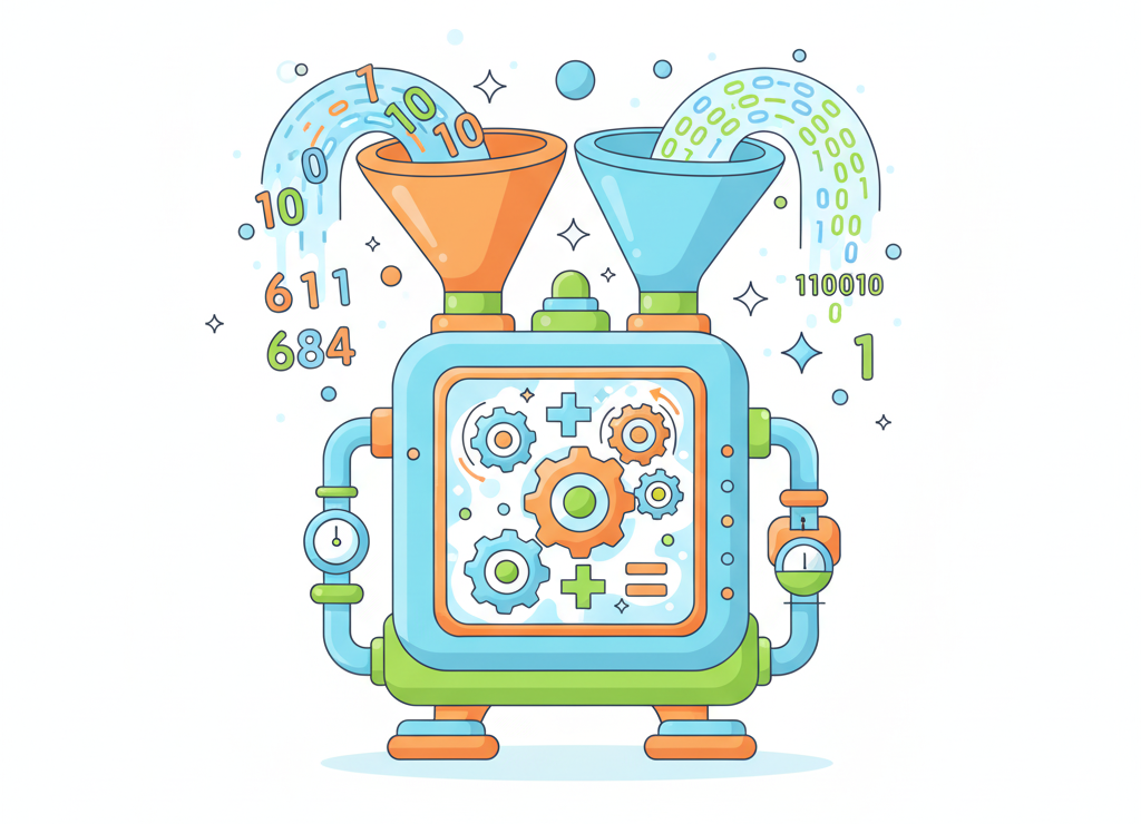 Машина-переводчик превращает десятичные числа в двоичные