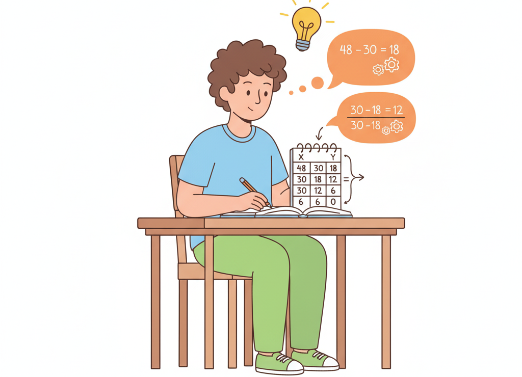 Шаг за шагом находим наибольший общий делитель