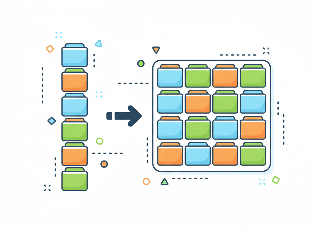 Линейная таблица — это один ряд данных, прямоугольная — целая сетка!