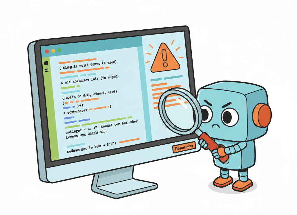 Синтаксические ошибки компьютер находит сам и подсказывает, где исправить