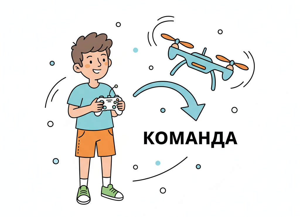 Управляющий объект даёт команды, а объект управления их выполняет