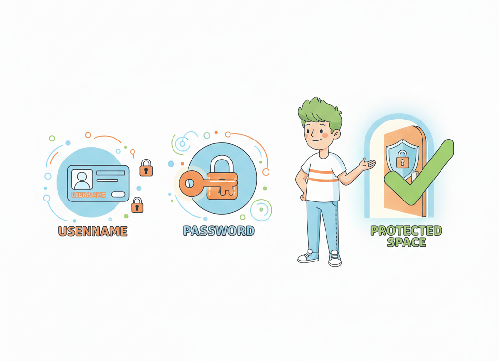 Три этапа входа в защищённый аккаунт