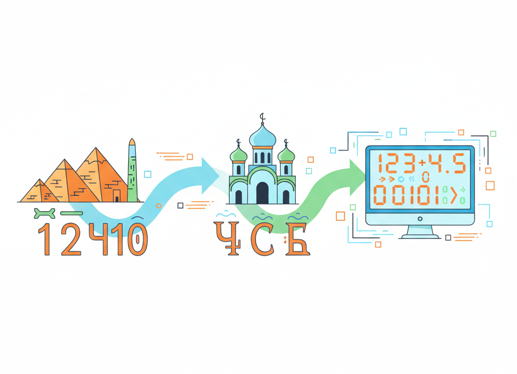 От египетских иероглифов через славянские буквы — к современным цифрам!